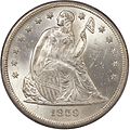 Seated Liberty dollar obverse, 1860