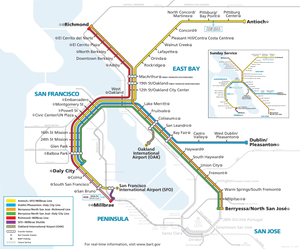 灣區捷運運營示意圖, 2020年6月13日起效。