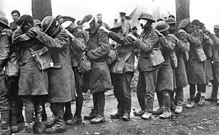 British troops blinded by poison gas during the Battle of Estaires