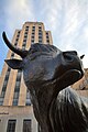 "Durham Bull" Statue In Front of Hill Building