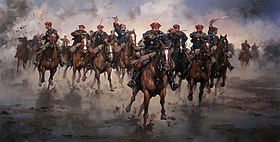 art: charge of Carlos' cavalry