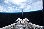 The payload bay of the Space Shuttle Atlantis during STS-132 spaceflight