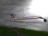Artist's rendering of the McDonnell Douglas DC-9 involved in the crash