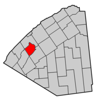 Map highlighting De Peyster's location within St. Lawrence County.