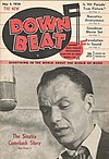 Обложка 24 номера джазового журнала DownBeat от 28 ноября 1957 года с фотографией Фрэнка Синатры