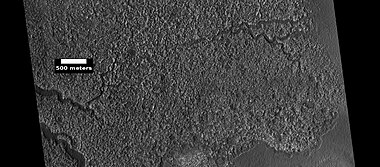 Close view of channels in Lyot Crater, as seen by HiRISE under HiWish program