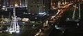 Eye of the Emirates and the Al Qasba Canal by night.