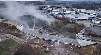 Ergebnis der Sprengung der Brücke