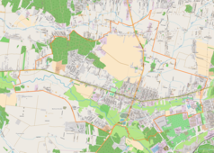 Mapa konturowa Konstantynowa Łódzkiego, w centrum znajduje się punkt z opisem „Konstantynówek”