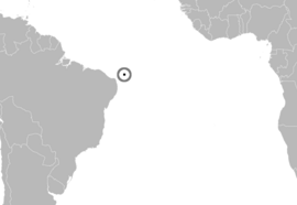 Localização de Fernando de Noronha, as ilhas nas quais o lagarto é endêmico.[2]