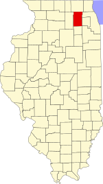 Kane County's location in Illinois