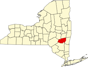 Map of New York highlighting Greene County