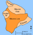 Map of Hawaii outlining Mauna Loa