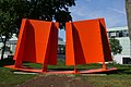 Porscheplatz im Glückauf-Park Essen zwischen Rüttenscheider Straße und Alfredstraße: Hintergrund Folkwang Museum