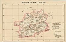 Map of the Kweichow Mission, prepared by Adrien Launay [fr], 1889.