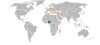 Location map for Nigeria and Serbia.