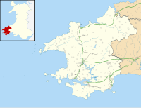 Map of Pembrokeshire within Wales