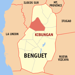 Map of Benguet with Kibungan highlighted