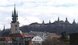 Vy över Příbrams gamla stad