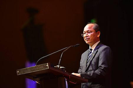 Wilfred Madius Tangau (Minister of Science, Technology and Innovation, Malaysia) mentioning Wikibomb event during speech at the conference dinner