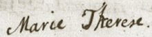 Signature de Marie-Thérèse d’Espagne