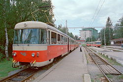 תחנת רכבת סטארי סמוקובץ. מערך מדגם הישן ČSD Class EMU 89.0 (אנ')