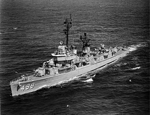 USS Philip (DD-498) underway in the Pacific Ocean, 9 July 1968.