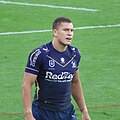 William Warbrick playing for the Melbourne Storm was a member of AFL New Zealand's 2016 team. His aerial ability to catch the high ball have been attribed to his time in Aussie Rules.[35][36][37]