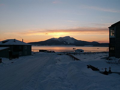 Закат в Южно-Курильске