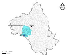 Tauriac-de-Naucelle dans l'intercommunalité en 2020.