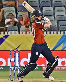 Jones batting for England during the 2020 ICC Women's T20 World Cup