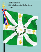 Drapeau du 2e bataillon du 103e régiment d'infanterie de ligne de 1791 à 1793