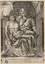 La Pietà, d'après Michel-Ange (1547, Bibliothèque nationale d'Espagne).