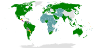 Map of countries and territories with current and former Taiwanese diplomatic missions