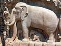 A life-sized elephant carved from granite, India