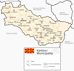 Karbinci, surrounding villages and neighboring municipalities