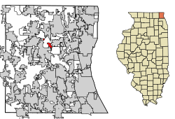 Location of Third Lake in Lake County, Illinois.