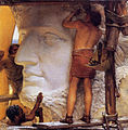 Il lavoro di alcuni scultori al colosso di Nerone, da un dipinto di Lawrence Alma-Tadema (1877).