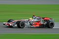 Lewis Hamilton pilotando a McLaren MP4-23 no Grande Prêmio da Grã-Bretanha de 2008.