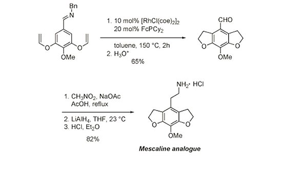 Synthèse d'un analogue de la mescaline.