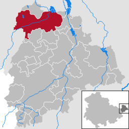 Läget för kommunen Meuselwitz i Landkreis Altenburger Land