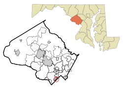 Location of Chevy Chase Village within Montgomery County, Maryland (click to enlarge)