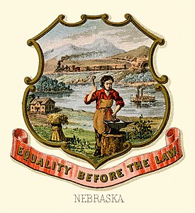 Coat of arms of Nebraska at Historical coats of arms of the U.S. states from 1876, by Henry Mitchell (restored by Godot13)