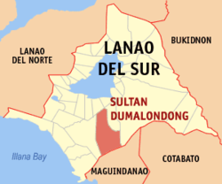 Map of Lanao del Sur with Sultan Dumalondong highlighted