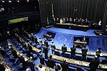 The Federal Senate in the National Congress building in Brasília, capital city of Brazil since 1960.