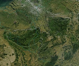 Image satellite du massif schisteux rhénan.