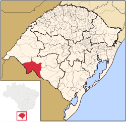 Localização de Sant'Ana do Livramento no Rio Grande do Sul