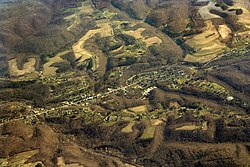 Salineville from the air, looking south