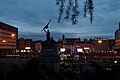 La manifestazione delle sardine in Piazza VIII Agosto vista dalla Montagnola il 19 gennaio 2020