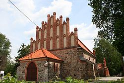 Gothic Saint Martin church in Sarnowo